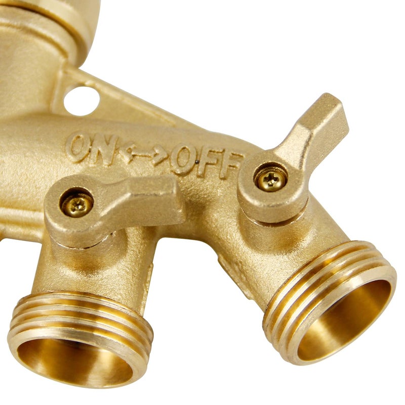 Triumpeek 4 Way Brass Hose Splitter  Heavy Duty 4-Way Garden Hose Connector 3/4 Inch  Solid 4 way hose adapter - Image 3